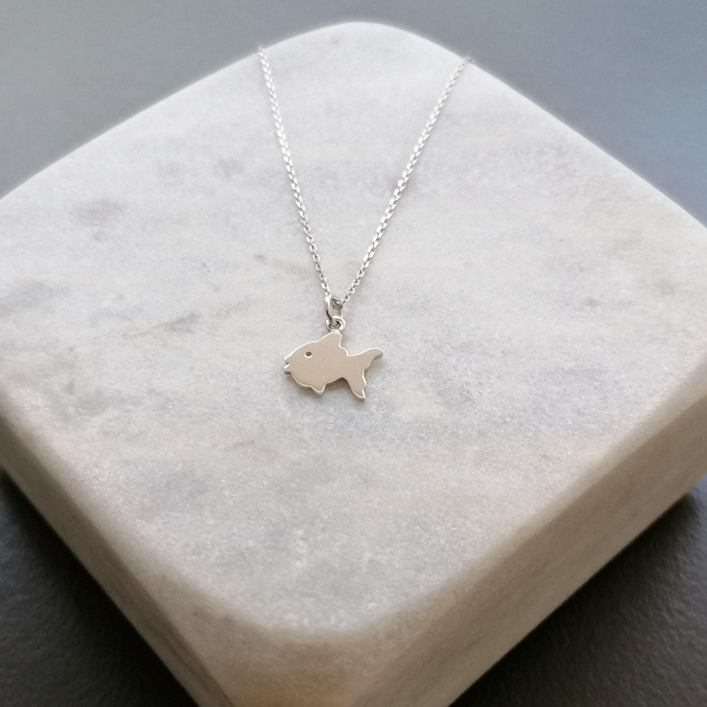 Goldfish Charm Necklace | Symbol of Abundance & Fortune, close-up detail
