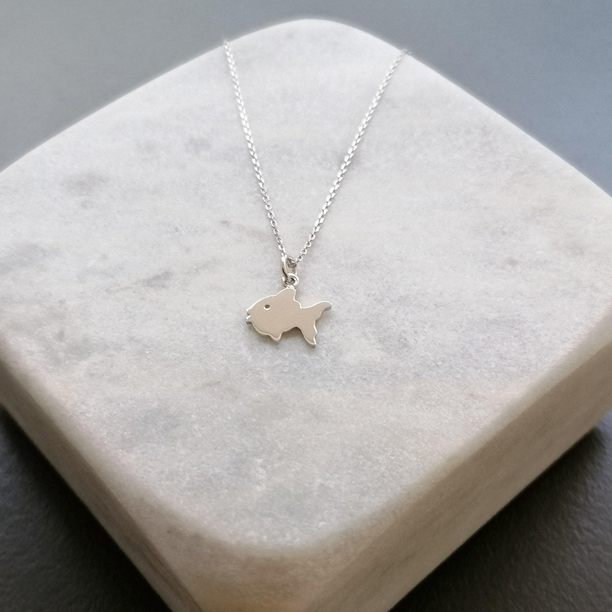 Goldfish Charm Necklace | Symbol of Abundance & Fortune, close-up detail