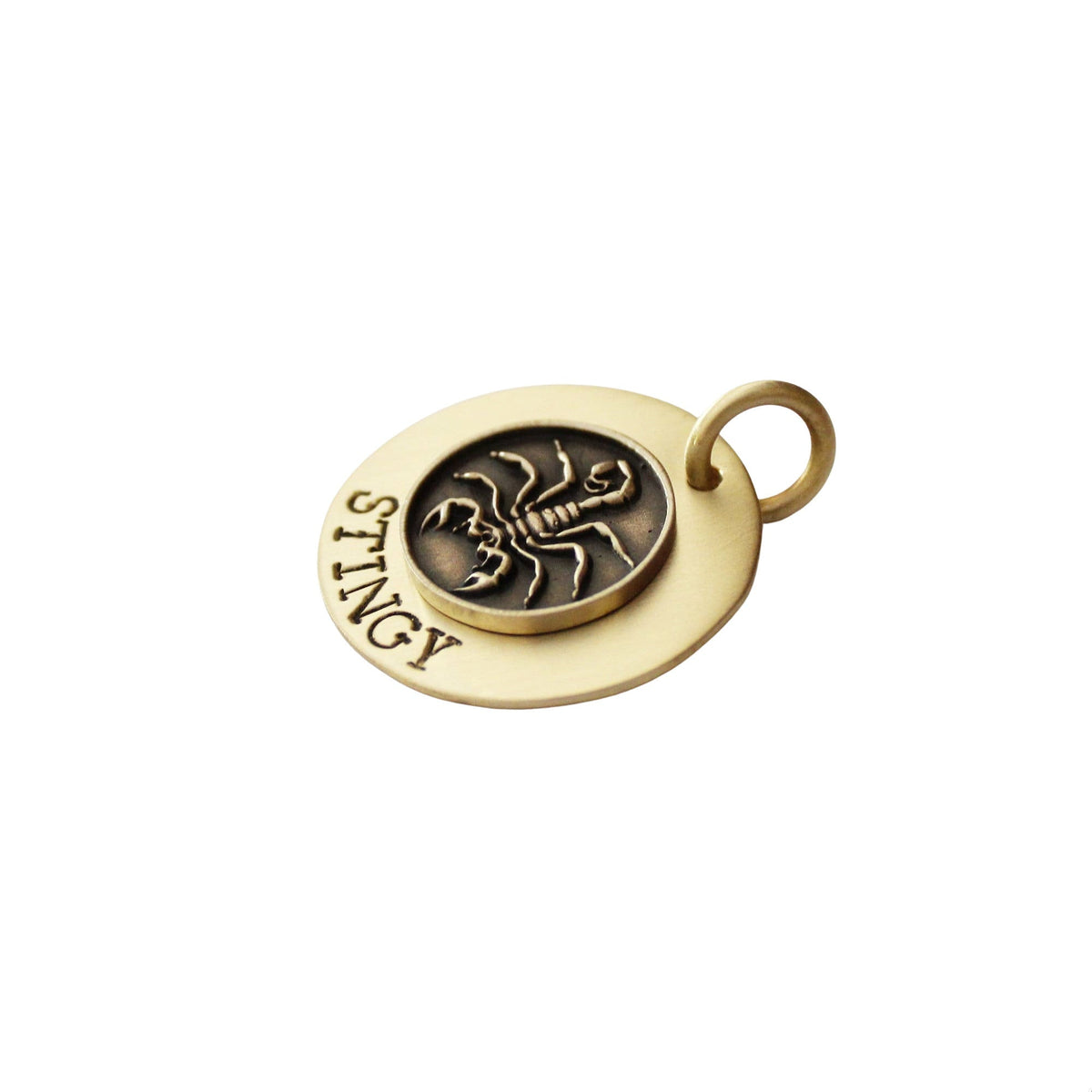 The Stinger Sigil | Artisan Scorpion Pet ID & Custom Engraved Dog Tag, alternate angle