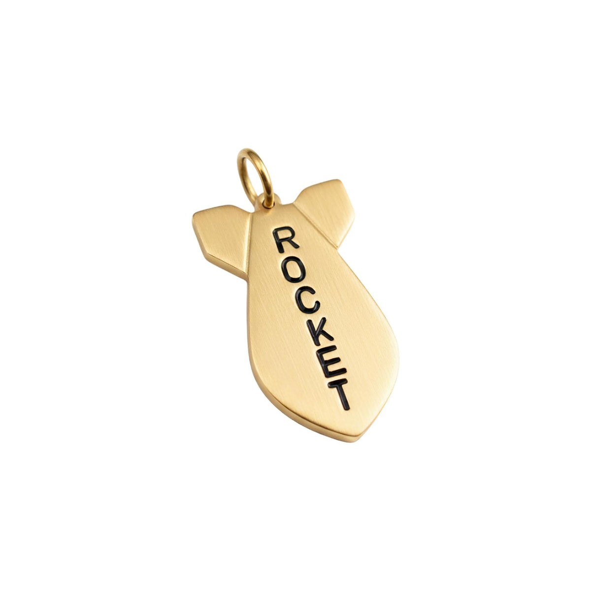 The Celestial Propulsion Token | Artisan Rocket Pet ID & Custom Dog Tag, in Brass finish
