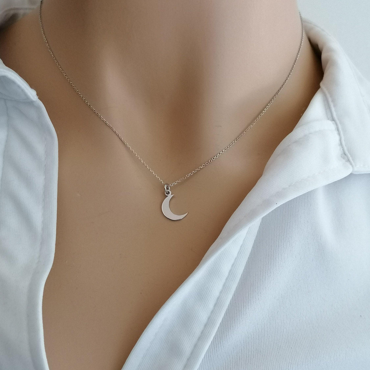 Crescent Moon Necklace | Celestial Talisman, additional detail