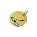 The Unconditional Love Token | Artisan Heart Pet ID & Custom Dog Tag, in Brass with Brass Top finish