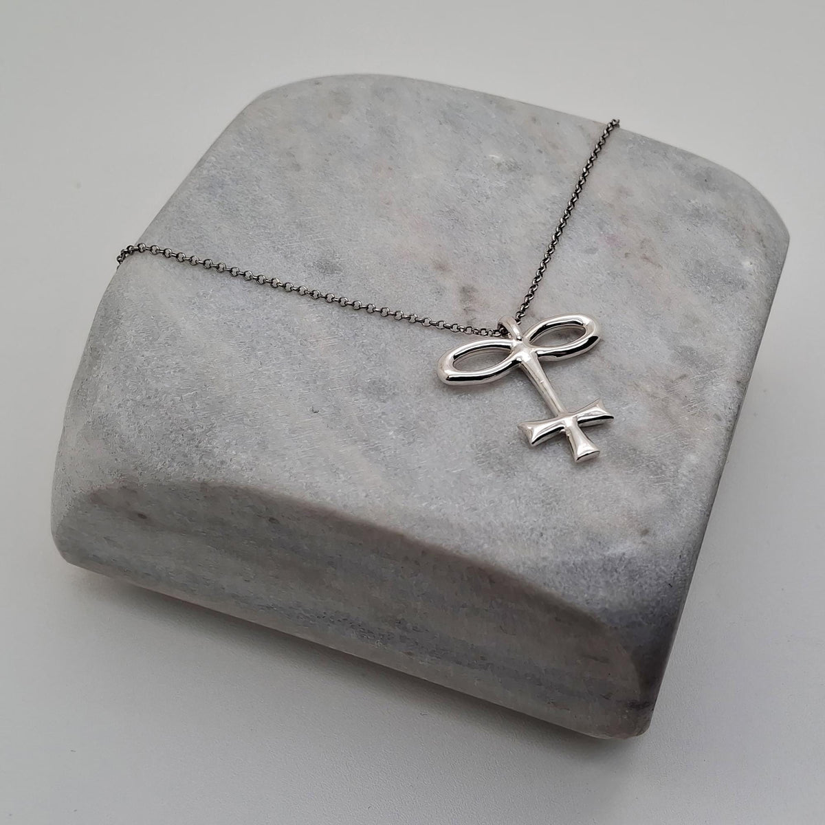 Alchemical Glass Symbol Necklace | Vitrum Pendant, front view
