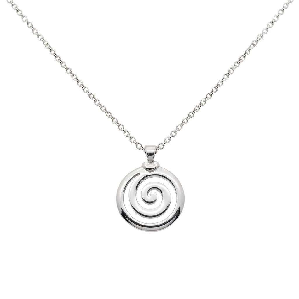 Spiral of Life Necklace | Celtic Growth Symbol Pendant | Gold Plated Transformation Talisman, front view