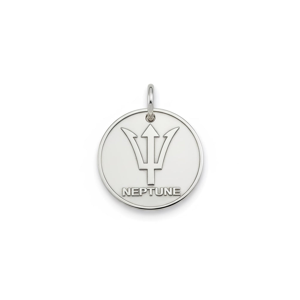Trident Dog Tag | Personalized Neptune Pet ID, front view