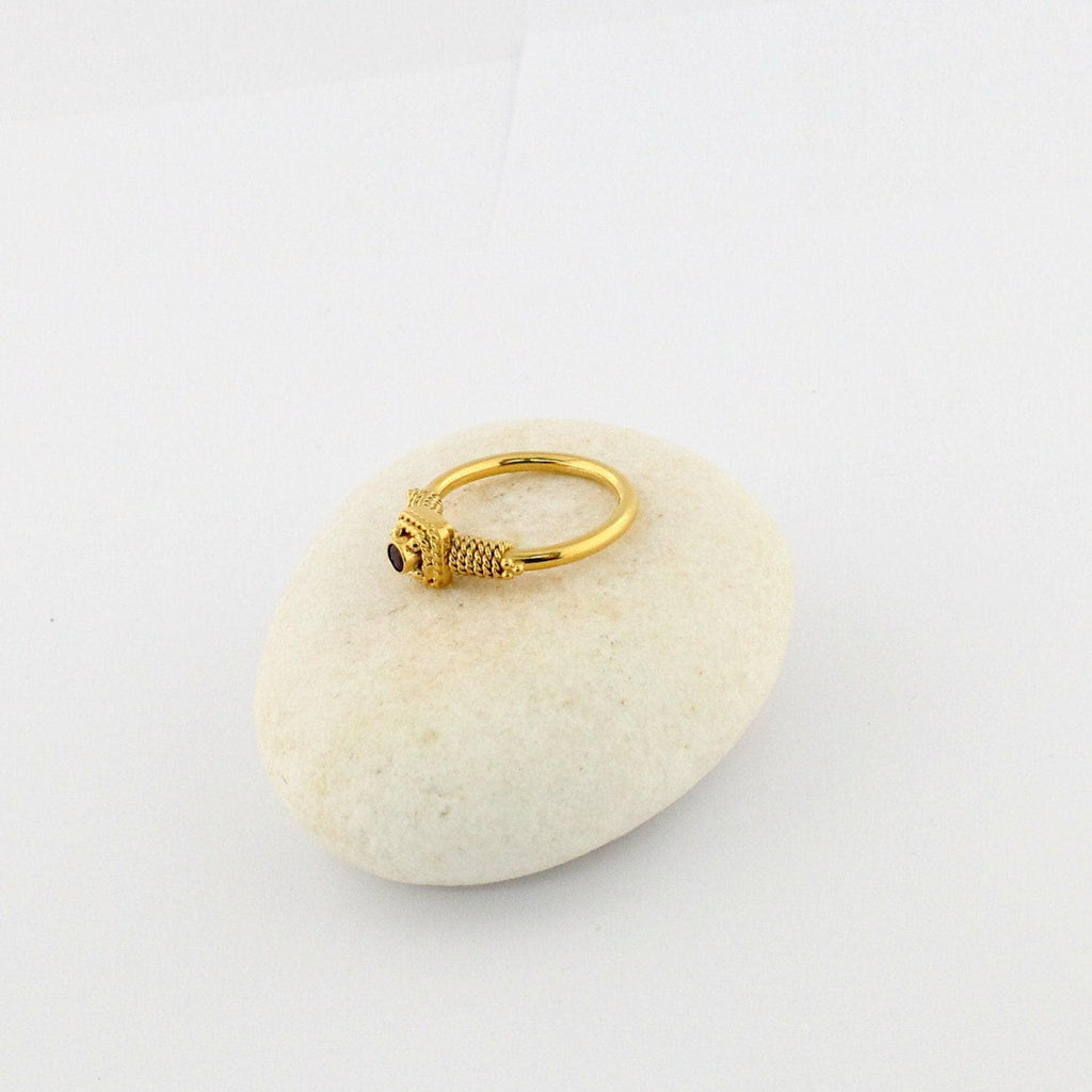 Ancient Greek Garnet Ring | Archaic Granulation Band