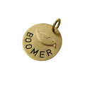 The Avian Token | Artisan Bird Dog Tag & Custom Pet ID, in Brass with Brass Top finish