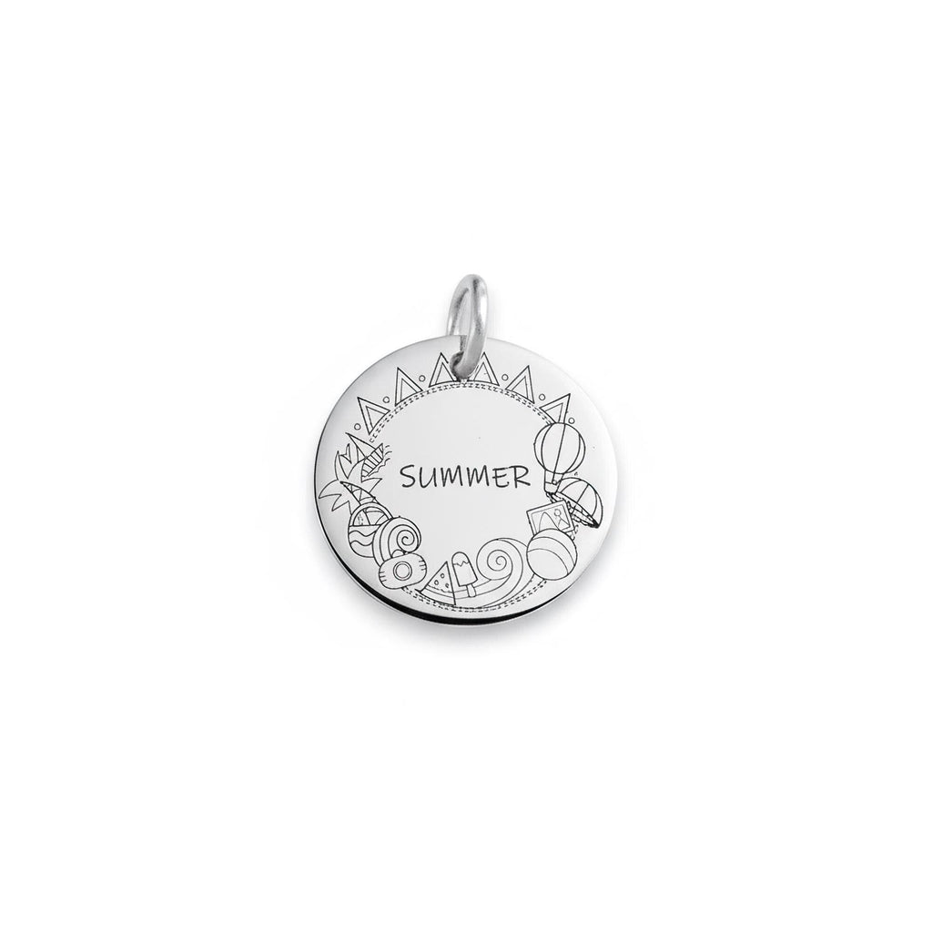 Ice Cream Dog Tag | Personalized Sterling Silver Popsicle Pet ID Tag | Summer Dog Charm, front view