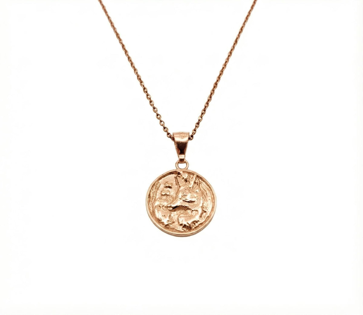 Fox Silhouette Medallion | Forest Intuition Talisman, in Rose Gold Plated finish