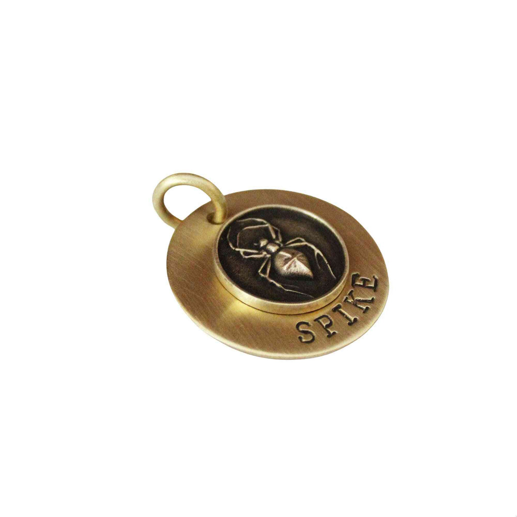 The Weaver Sigil | Artisan Spider Pet ID & Custom Engraved Dog Tag, styled view