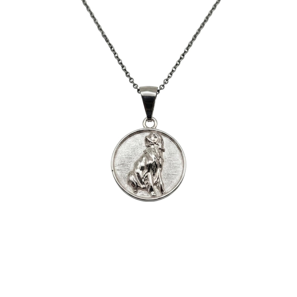 Labrador Necklace in sterling silver, loyal companion pendant on chain