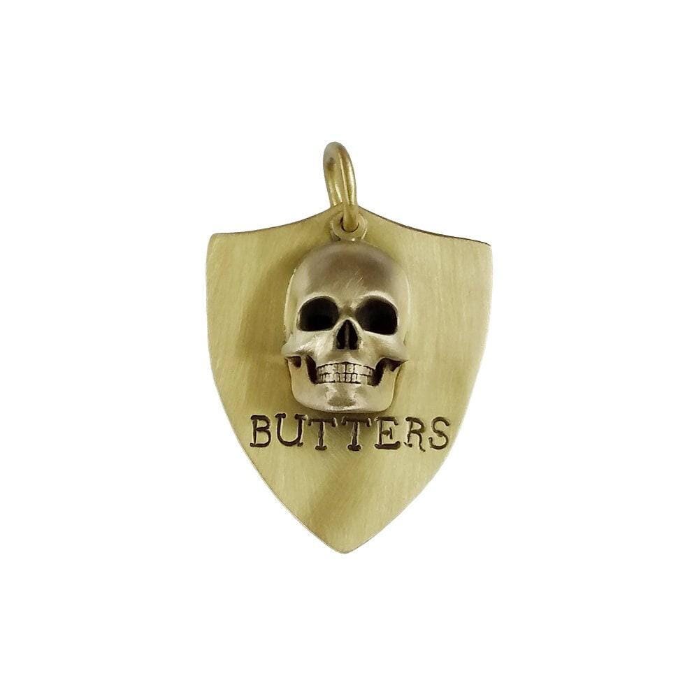 The Fearless Guardian Token | Artisan 3D Skull Pet ID & Custom Dog Tag, front view