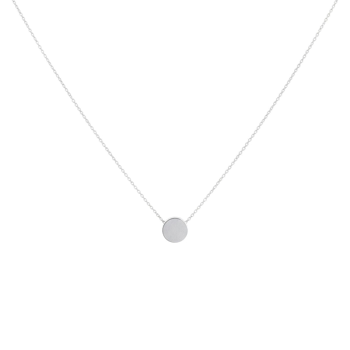 Dainty Karma Necklace | Simple Sterling Silver Circle Pendant | Minimalist Eternity Jewelry, in White Gold Plated finish