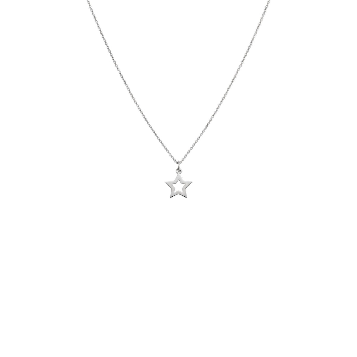 Star Charm Necklace | Solid Gold Celestial Talisman | 14K Heirloom Jewelry, alternate angle