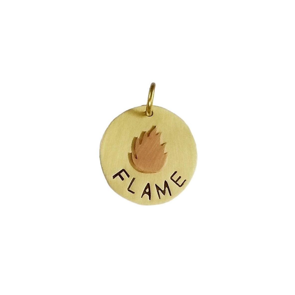 The Blazing Spirit Token | Artisan Flame Pet ID & Custom Tribal Dog Tag, front view