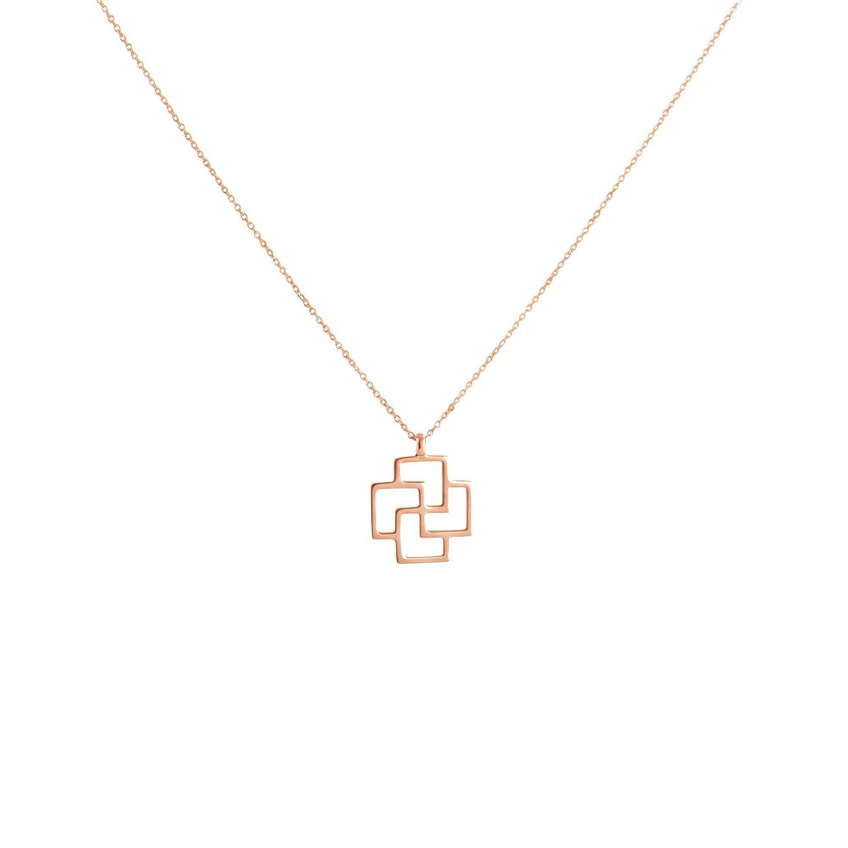 Tursaansydan Pendant Necklace | 14K Solid Gold Finnish Amulet | Viking Protection Charm, in 9K Rose Gold finish