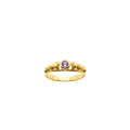 Lotus Flower Ring | Amethyst CZ Spiritual Talisman, in Gold plated finish