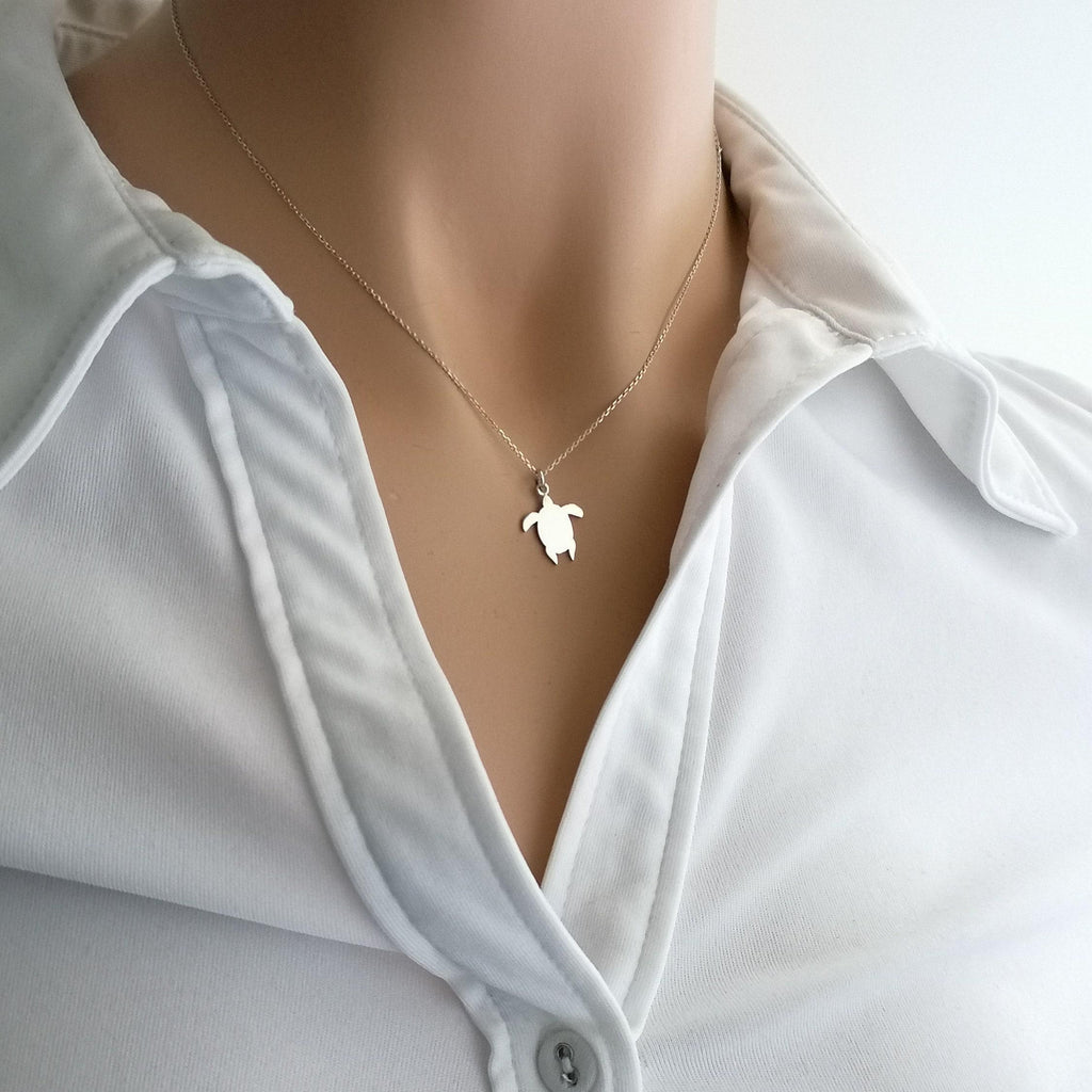 Dainty Turtle Necklace | Ocean Longevity Talisman, additional detail
