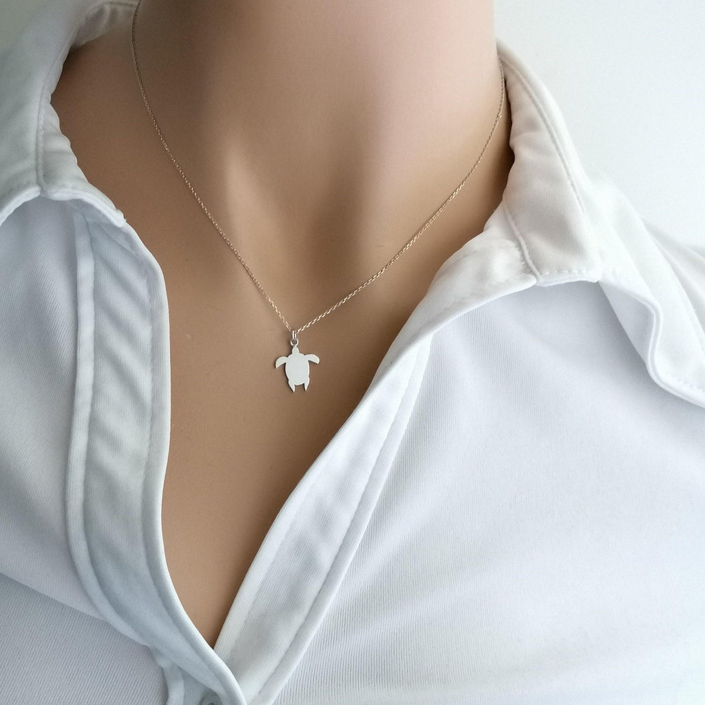 Dainty Turtle Necklace | Ocean Longevity Talisman, alternate angle