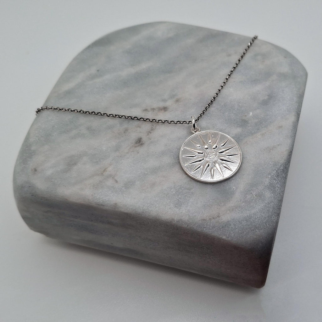 Vergina Sun Medallion | Ancient Greek Star Talisman, close-up detail