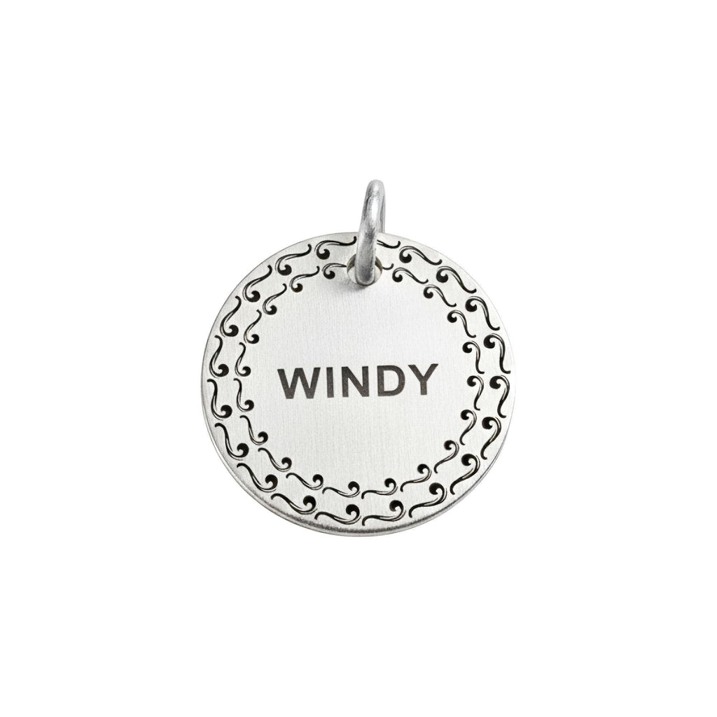 Personalized Silver Swirl Dog Tag | Engraved Swirl Pet ID Charm Sterling Silver | Custom Dog Collar Tag, additional detail