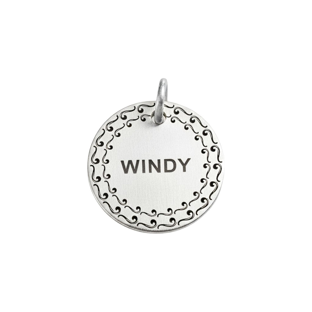 Personalized Silver Swirl Dog Tag | Engraved Swirl Pet ID Charm Sterling Silver | Custom Dog Collar Tag, additional detail