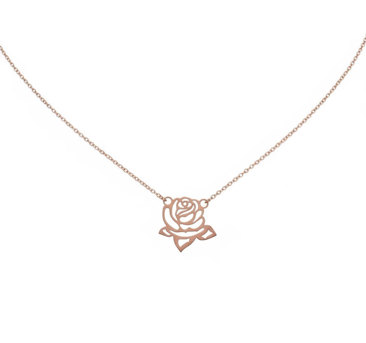 Solid 14K Gold Rose Necklace | Heirloom Floral Talisman, alternate angle