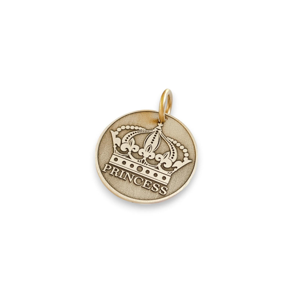 The Royal Heirloom Token | Artisan Crown Pet ID & Custom Engraved Dog Tag, front view