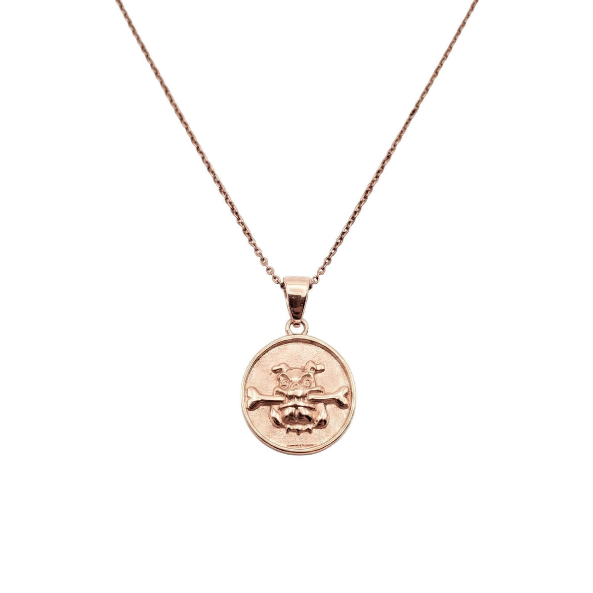 Boxer Dog Necklace flat lay, oxidized sterling silver