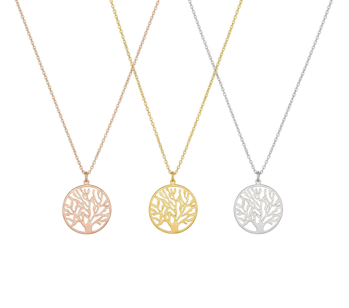 Tree of Life Pendant Necklace - Silver Celtic Family Symbol, front view