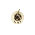 The Sentinel Sigil | Artisan Raven Pet ID & Custom Engraved Dog Tag, front view