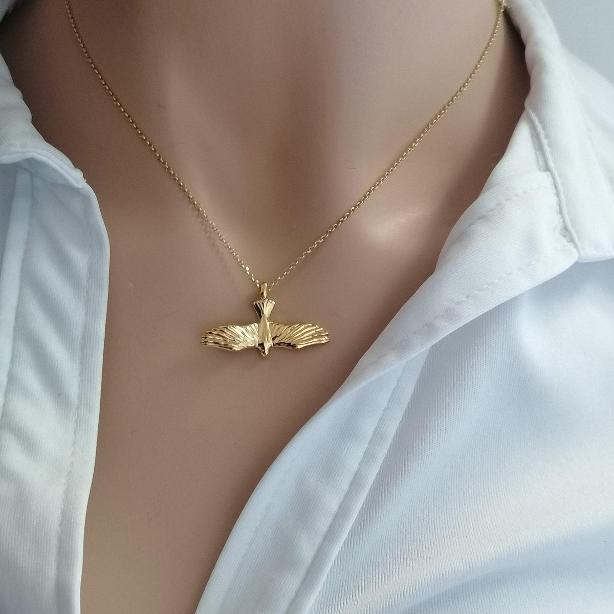 Dove Necklace | Symbol of Peace & Renewal, additional detail