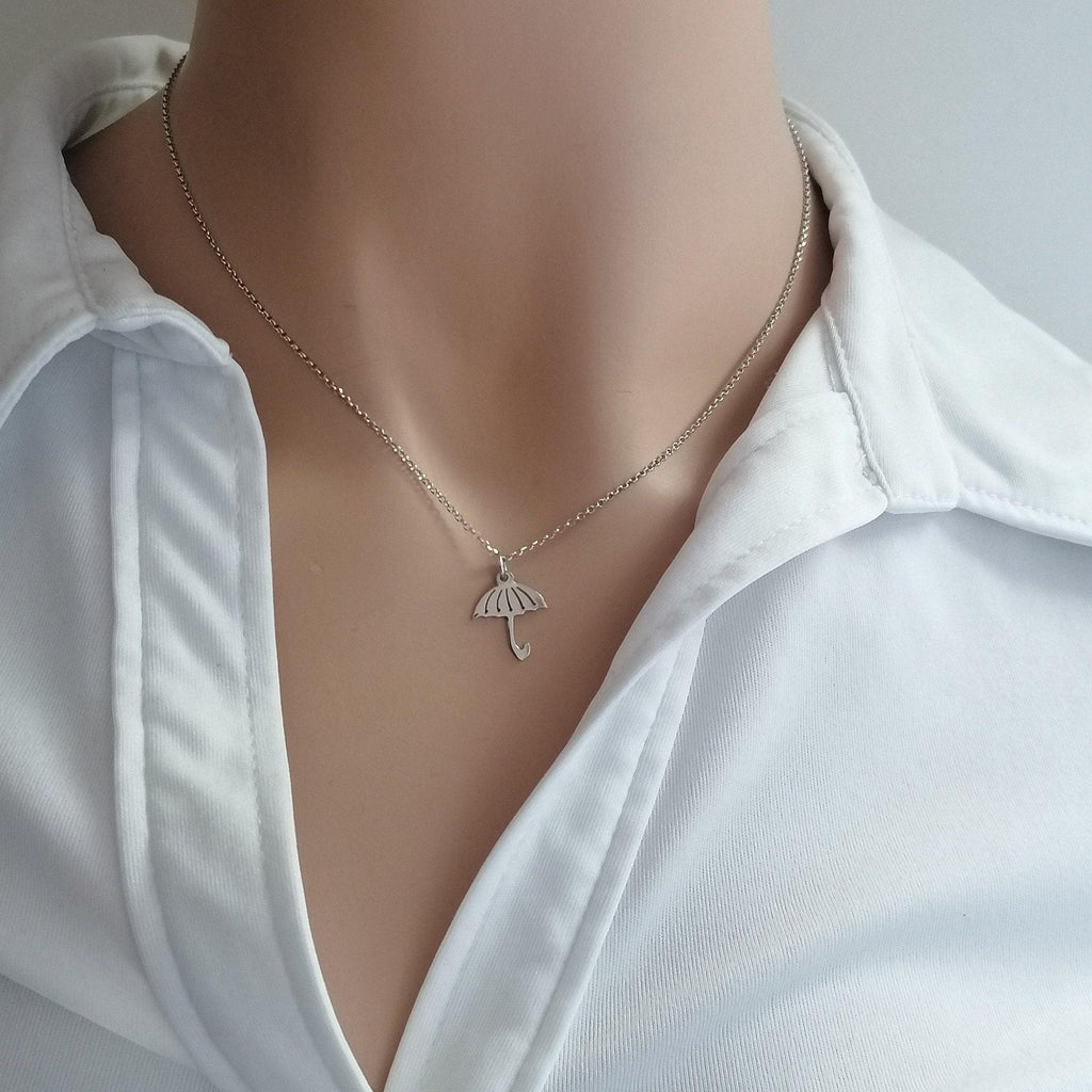 Dainty Umbrella Necklace | Protective Shield Talisman, additional detail