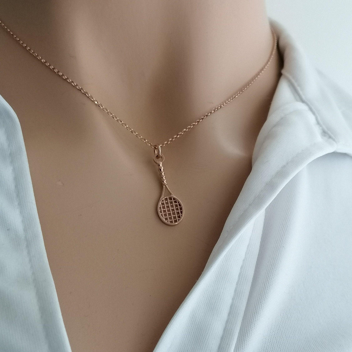 Tennis Racket Necklace | Sports Passion Talisman, additional detail