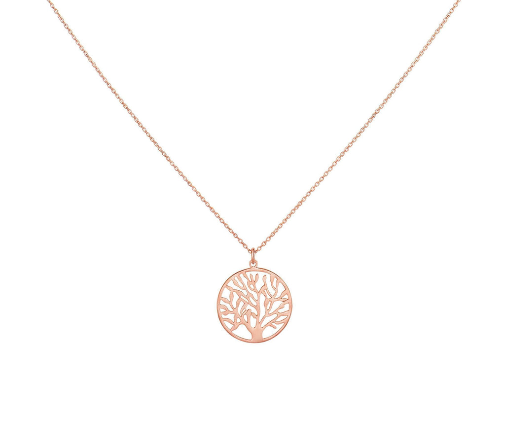 Tree of Life Necklace | Solid Gold Heritage Pendant | Family Roots Spiritual Jewelry, alternate angle