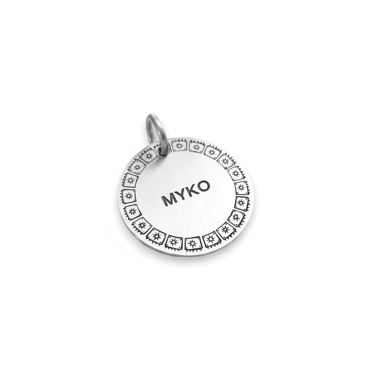 Boho Stars Dog Tag | Custom Engraved Pet ID Collar Charm, alternate angle