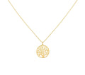 Tree of Life Necklace | Solid Gold Heritage Pendant | Family Roots Spiritual Jewelry, front view