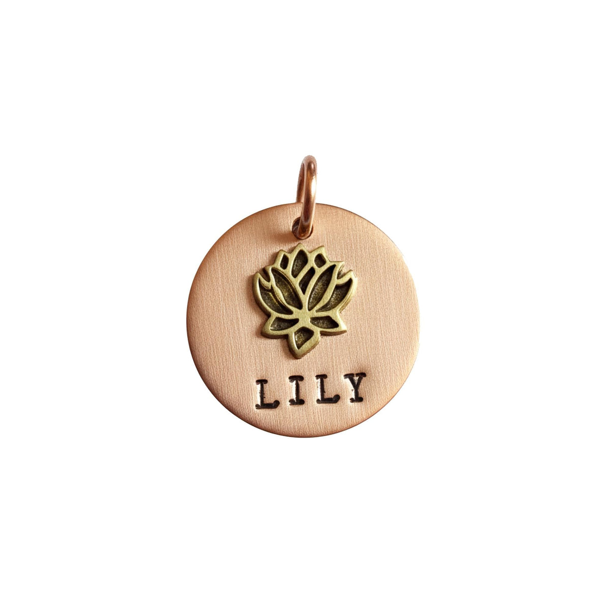 The Sacred Bloom Token | Artisan Lotus Dog Tag & Custom Pet ID, alternate angle
