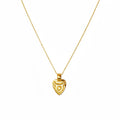 Taurus Moon Necklace | Double-Sided Zodiac Pendant, in Yellow Gold Plated finish