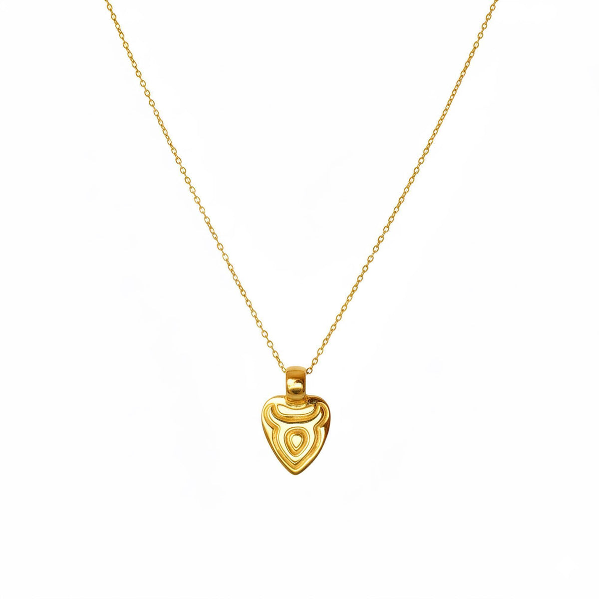 Taurus Moon Necklace | Double-Sided Zodiac Pendant, in Yellow Gold Plated finish
