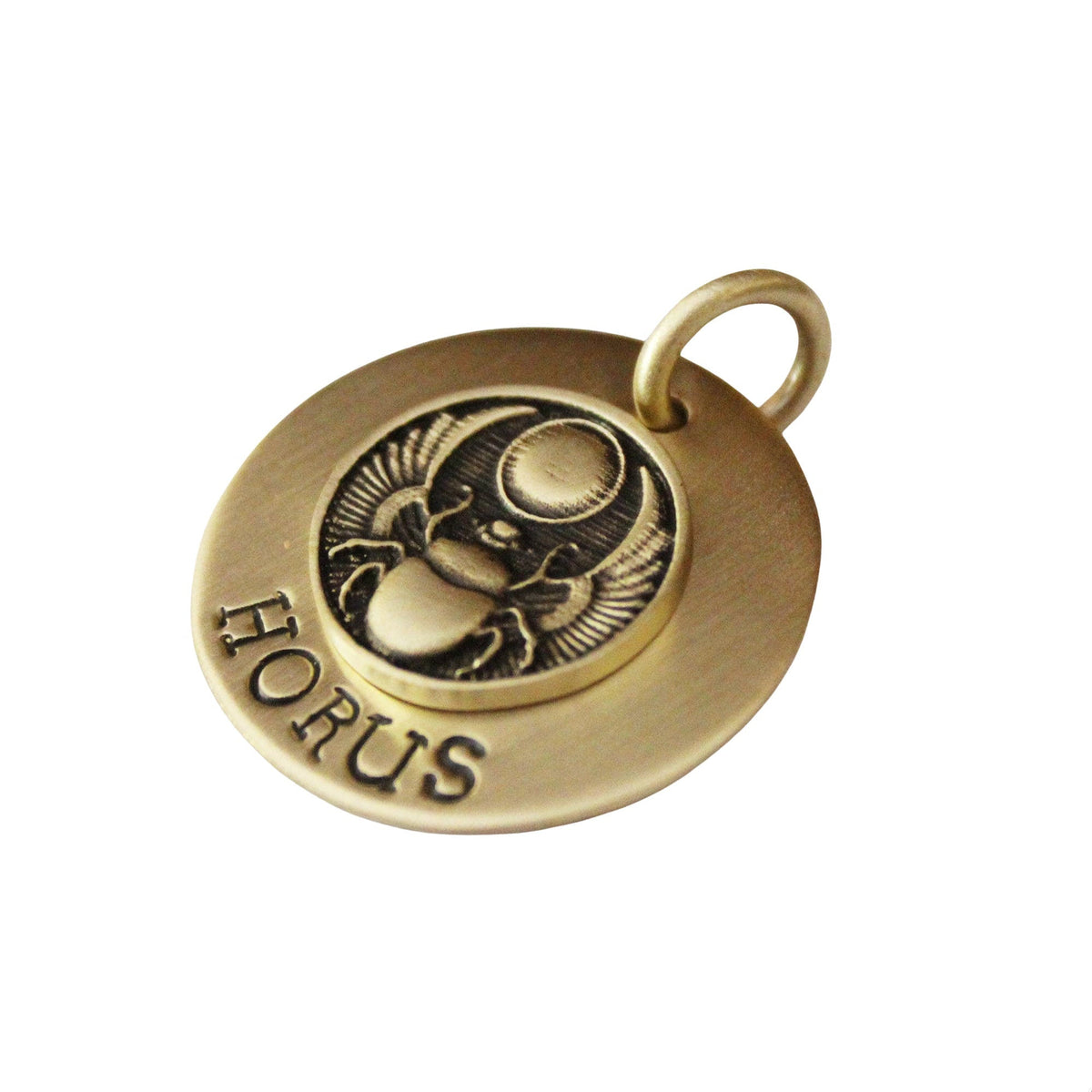 The Sacred Scarab Token | Artisan Egyptian Pet ID & Custom Engraved Amulet, close-up detail