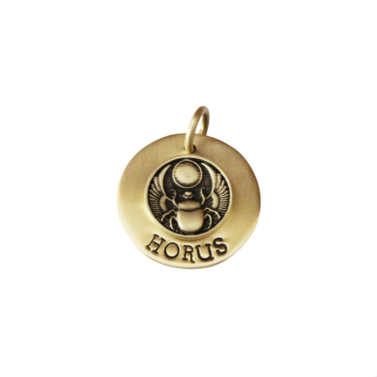 The Sacred Scarab Token | Artisan Egyptian Pet ID & Custom Engraved Amulet, front view