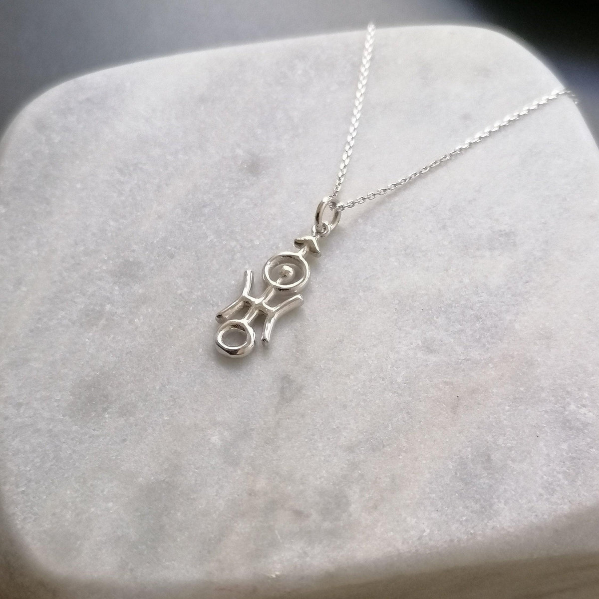 Uranus Necklace | Aquarius Zodiac Talisman, styled view