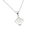 Greek Spiral Pendant | Sterling Silver Rhombus Necklace | Ancient Hellenic Growth Talisman, front view