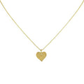 Hammered Heart Necklace | Textured Sterling Silver Pendant | Dainty Romantic Love Charm, in Yellow Gold Plated finish