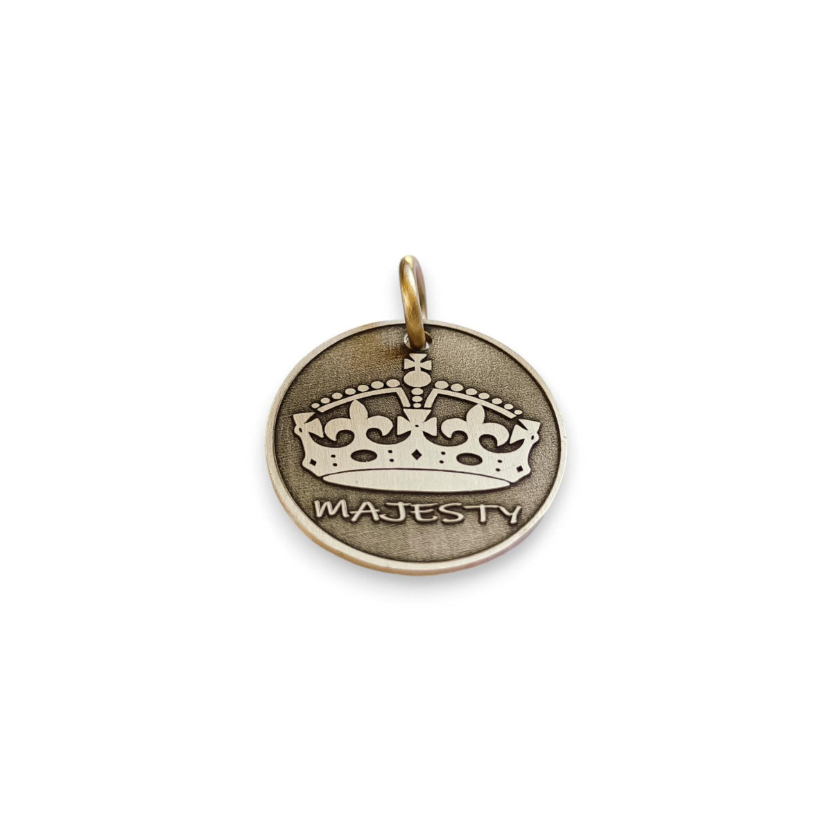 The Sovereign Crown Token | Artisan Queen Pet ID & Custom Engraved Dog Tag, additional detail
