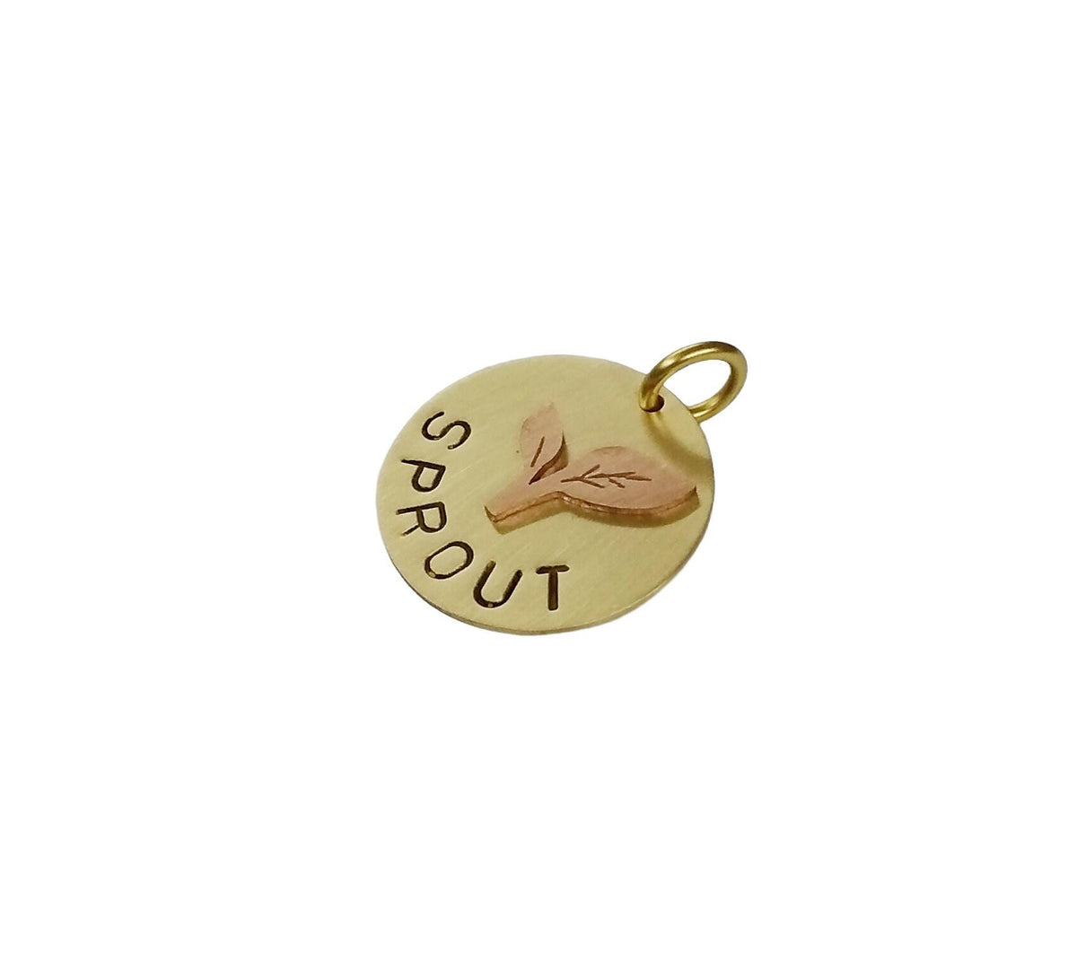 The First Sprout Token | Artisan Sprout Puppy ID & Custom Dog Tag, close-up detail