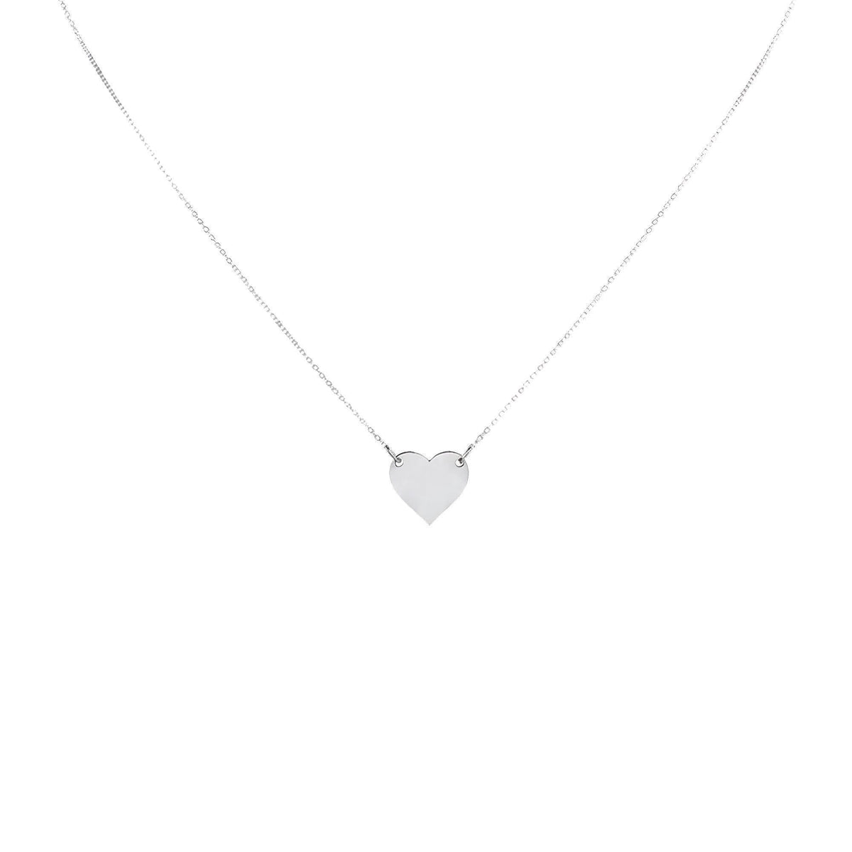 Minimalist Heart Necklace | Dainty Pendant, in White Gold Plated finish