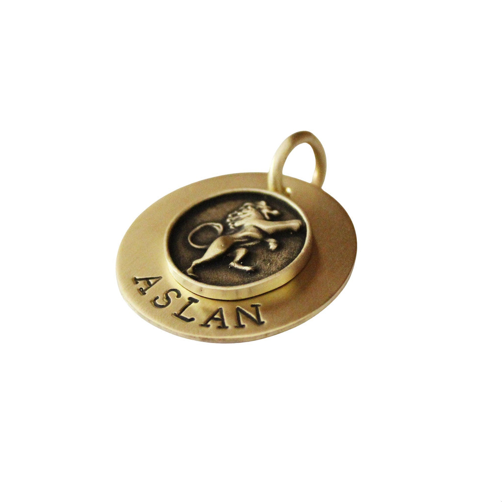 The Regal Sigil | Artisan Lion Pet ID & Custom Engraved Dog Tag, styled view