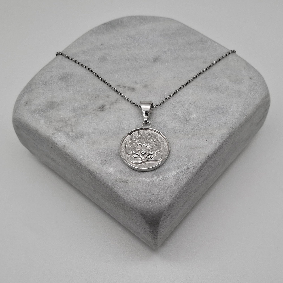 Bear Paw Medallion | Courage & Protection Talisman, close-up detail